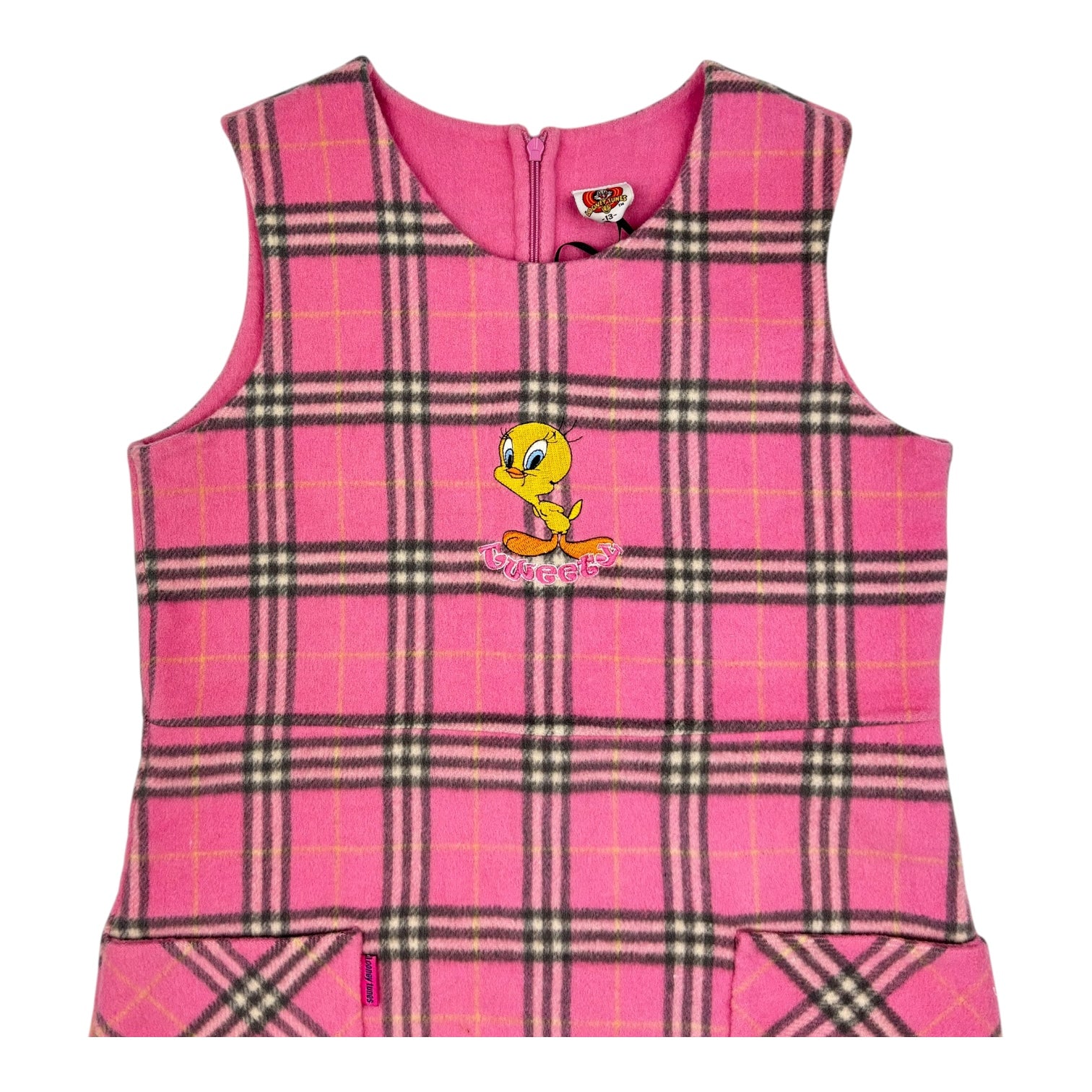 Plaid Wool Tweety Bird Dress, Size 12-14