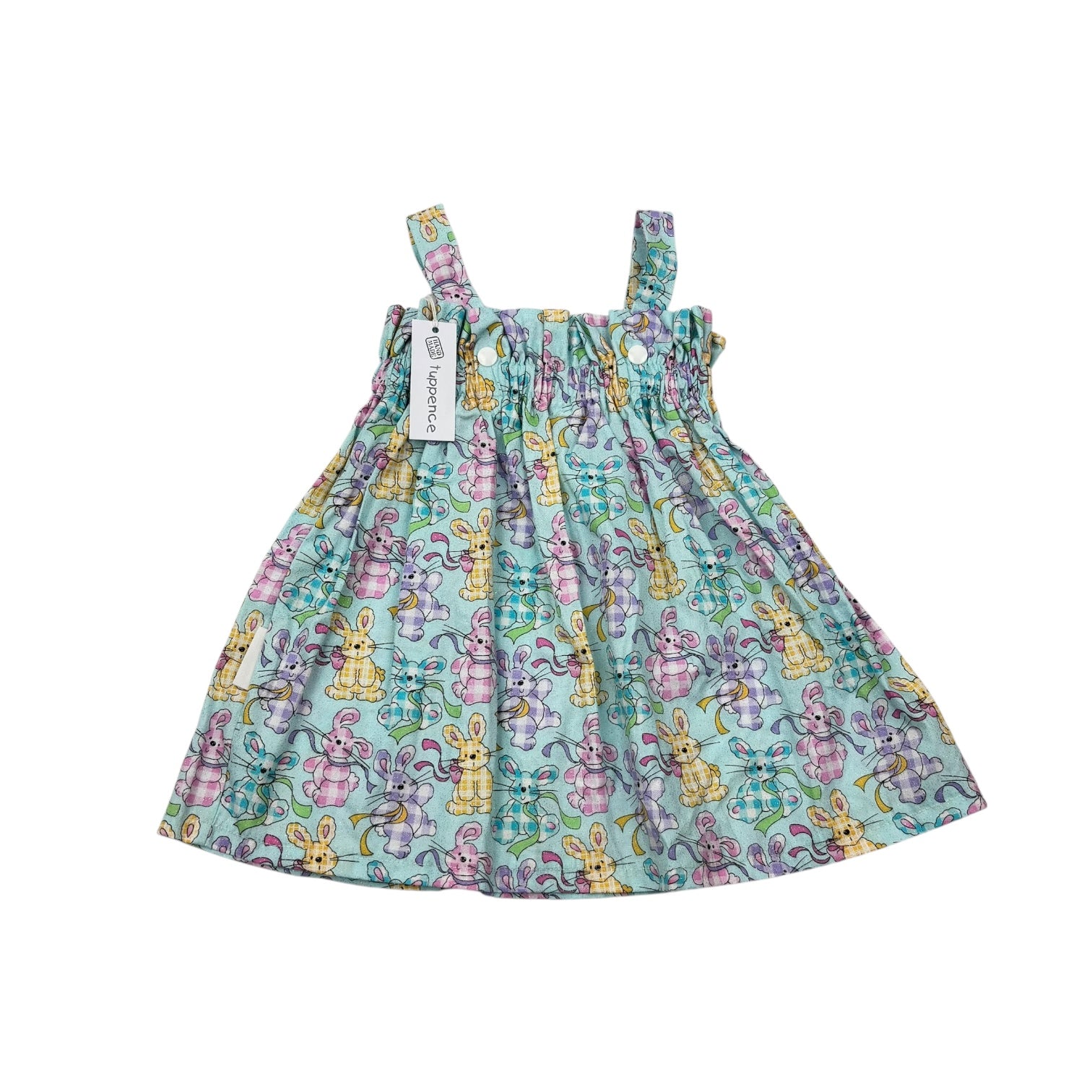 Handmade Bunny Print Dress, Size 2