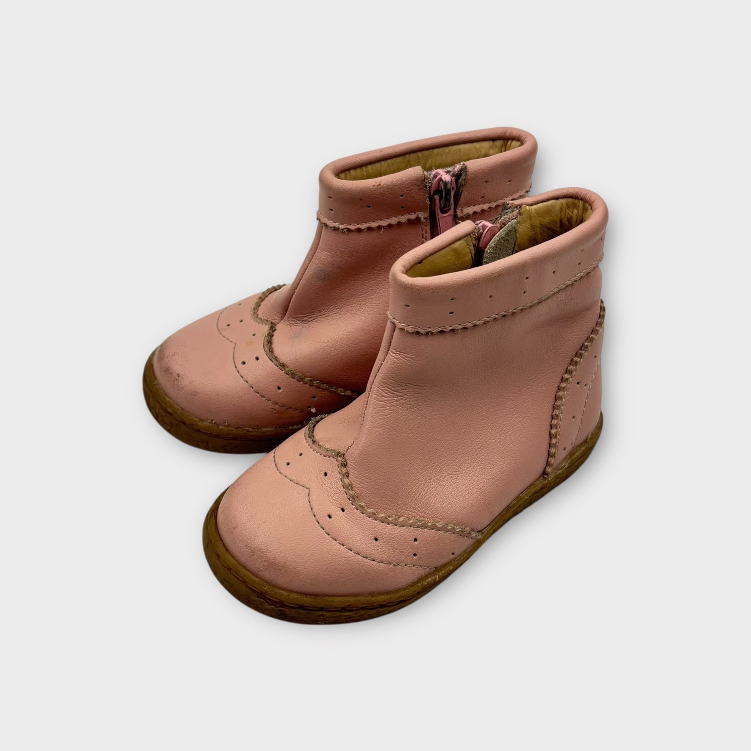 Walnut Melbourne Pink Leather Boots, Size EU 24