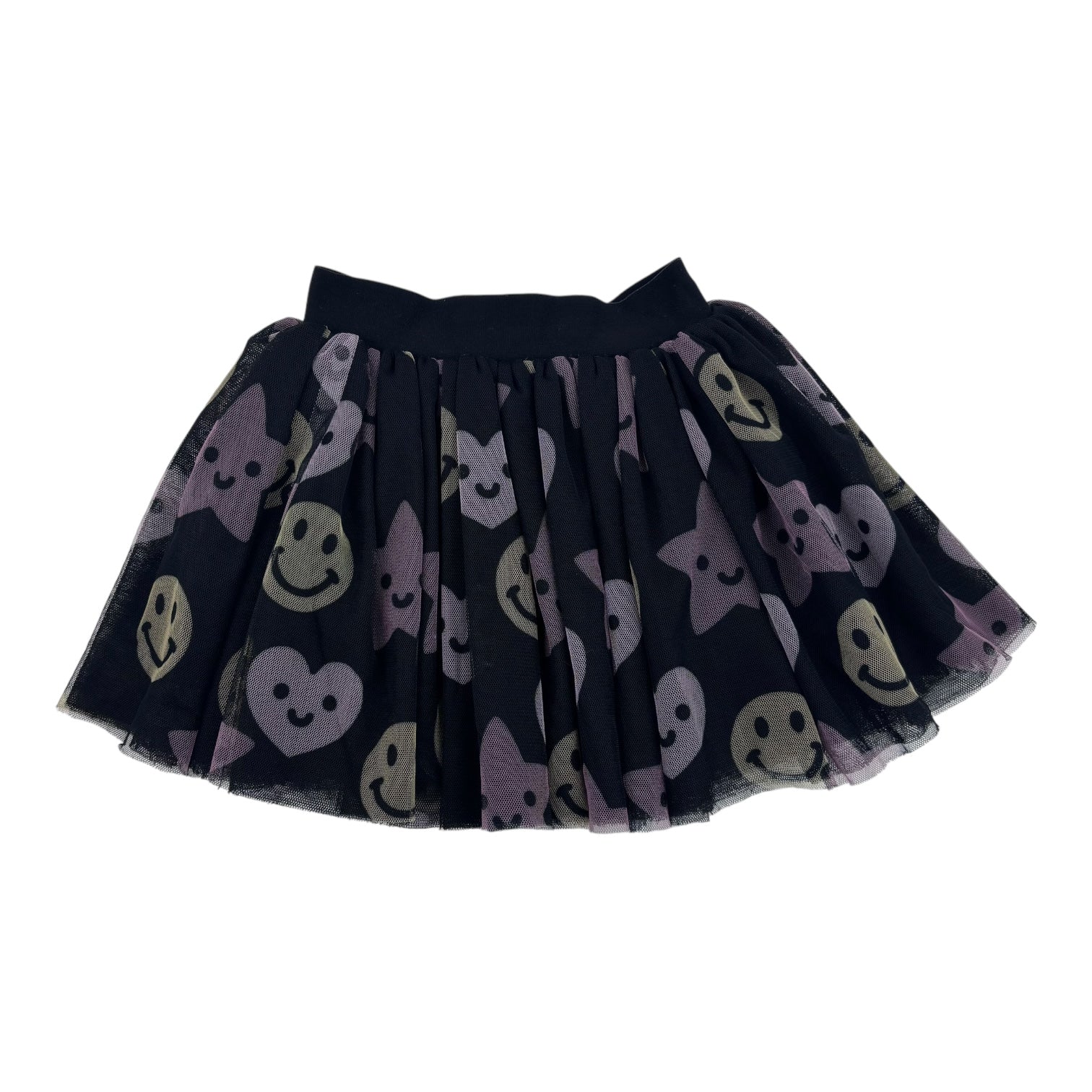 Hux Black Smiley Tulle Skirt, Size 2
