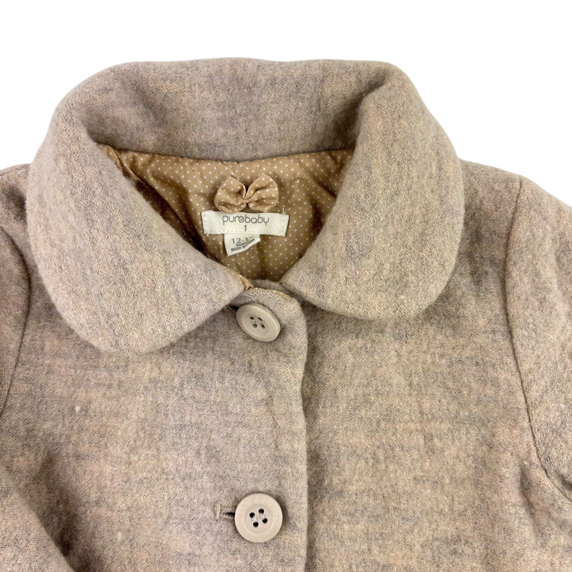 Purebaby Wool Coat, Size 1