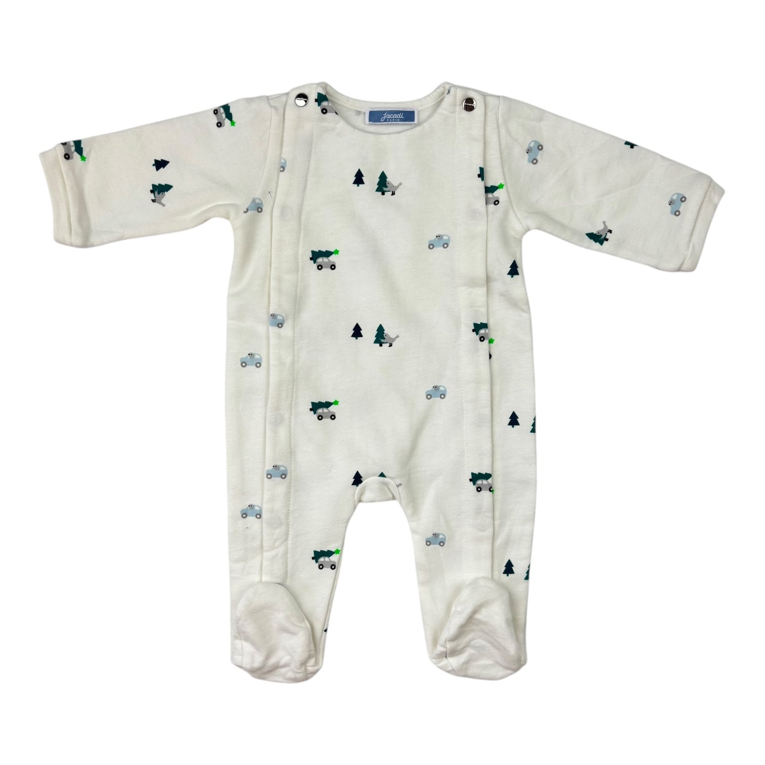Jacadi Paris White Fleece Lined Onesie, Size 000