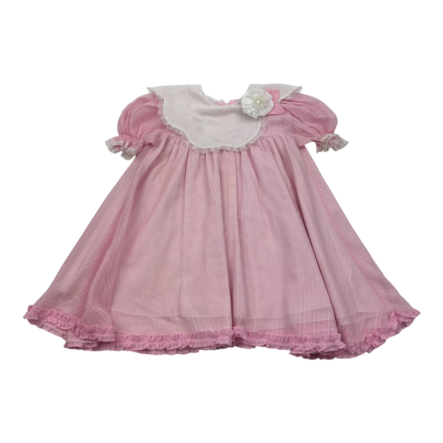 Vintage Pink Rosette Dress, Size 3