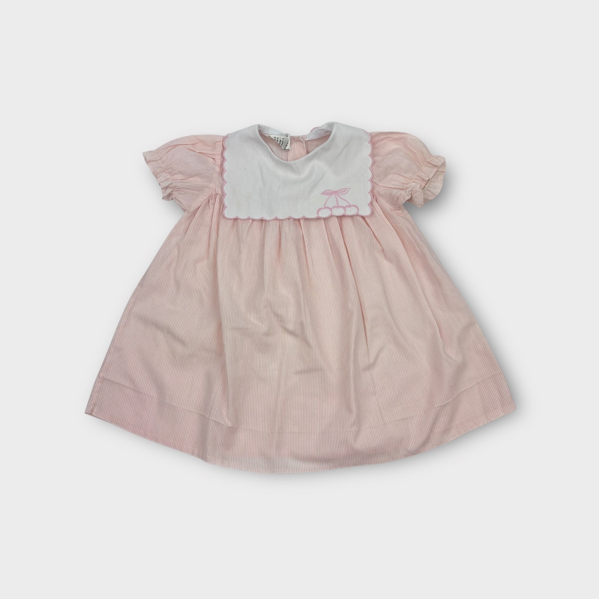 Vintage Pink Stripe Dress with Bloomers, Size 1