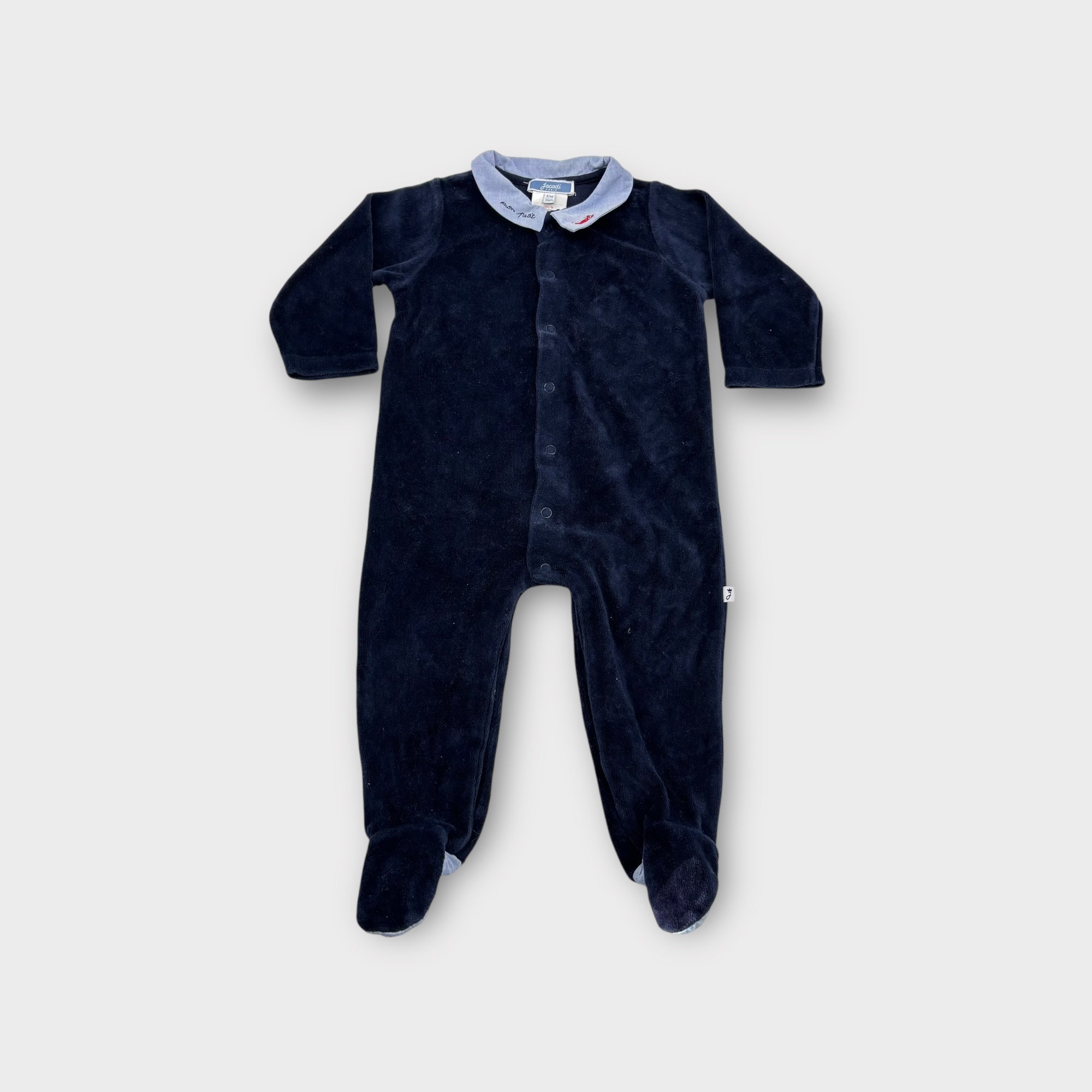 Jacadi Paris Mon Petit Fox Velour Onesie, Size 1