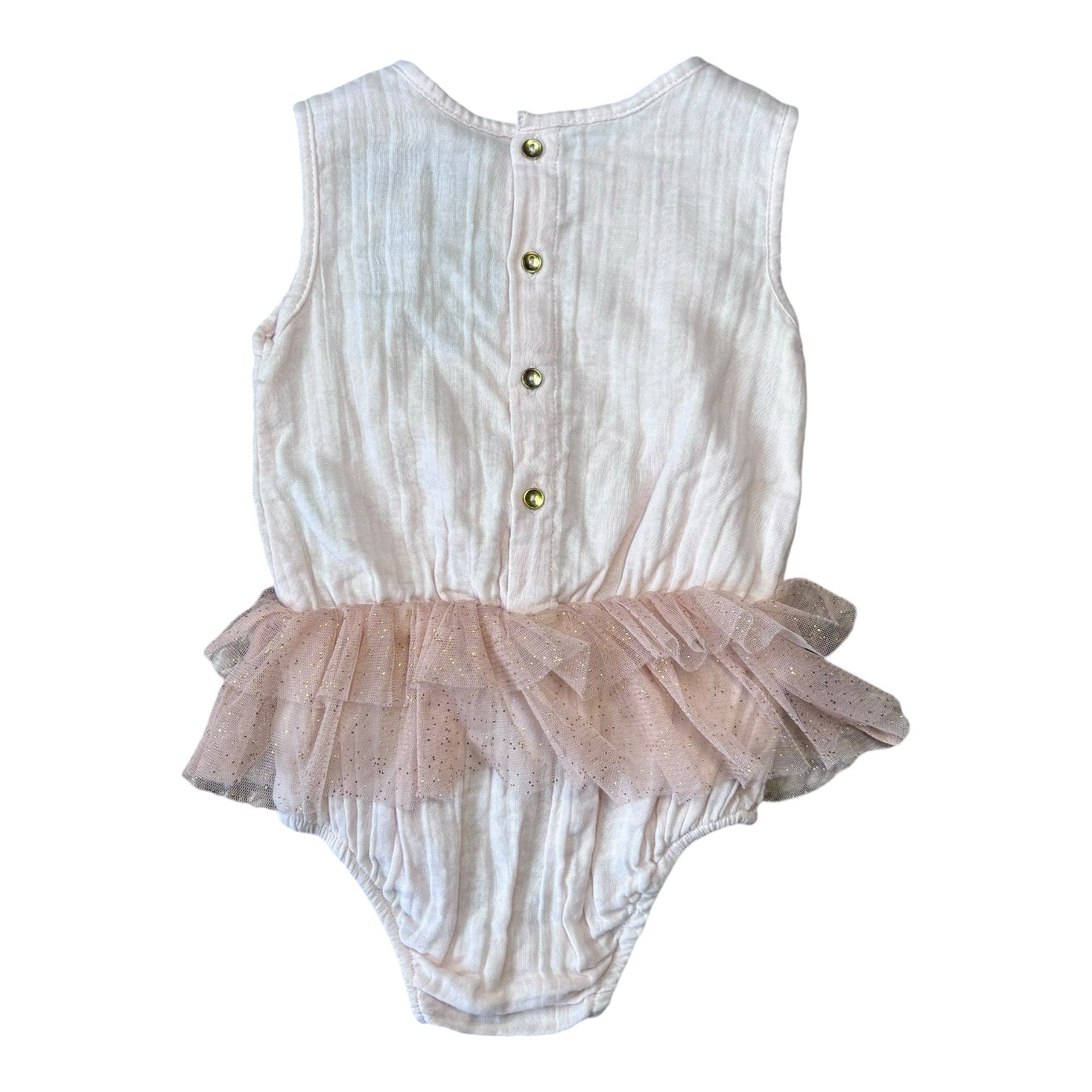 Bella + Lace Muslin Romper, Size 0