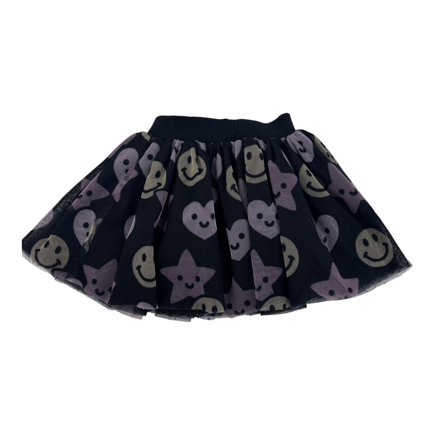 Hux Black Smiley Tulle Skirt, Size 2