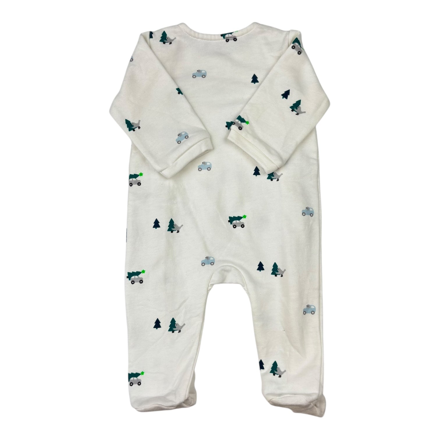 Jacadi Paris White Fleece Lined Onesie, Size 000
