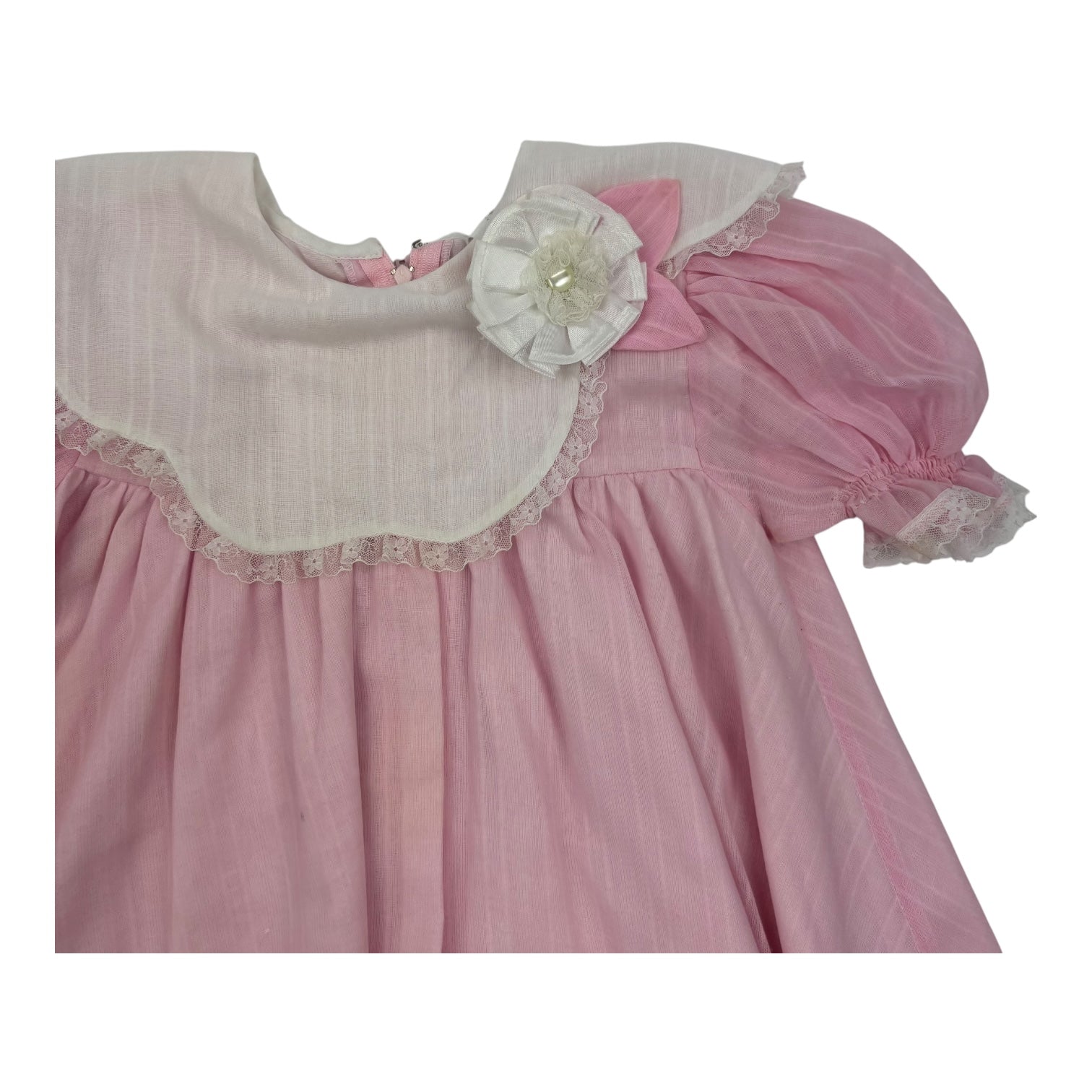 Vintage Pink Rosette Dress, Size 3