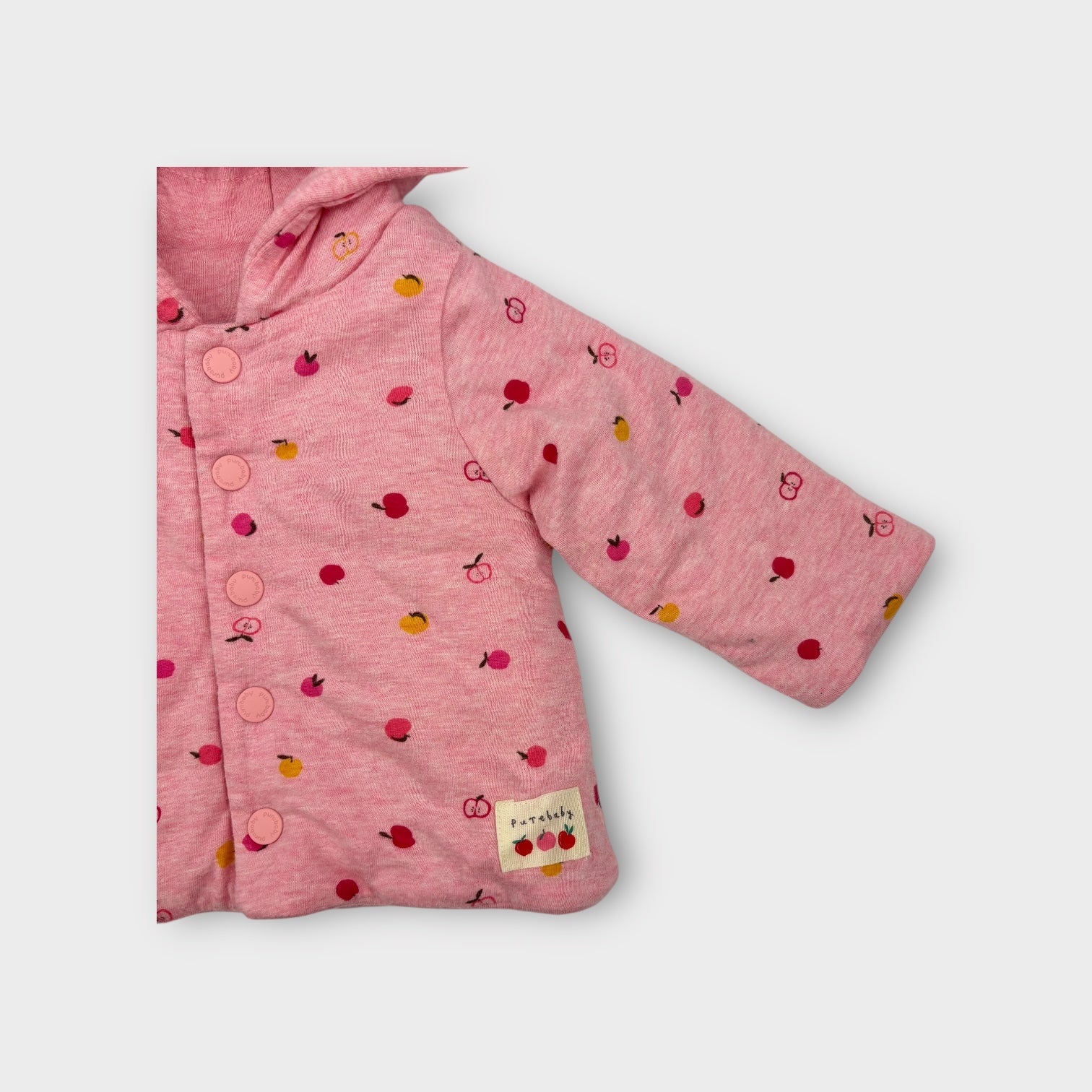 Purebaby Pink Reversible Padded Jacket, Size 000