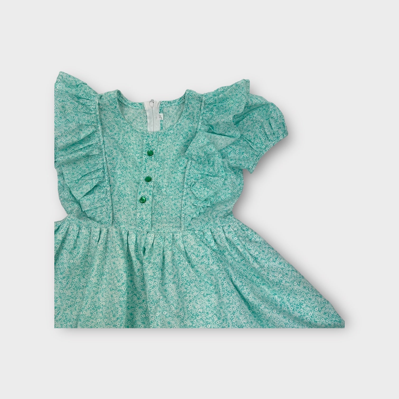 Vintage Green and White Lace Dress, Size 5
