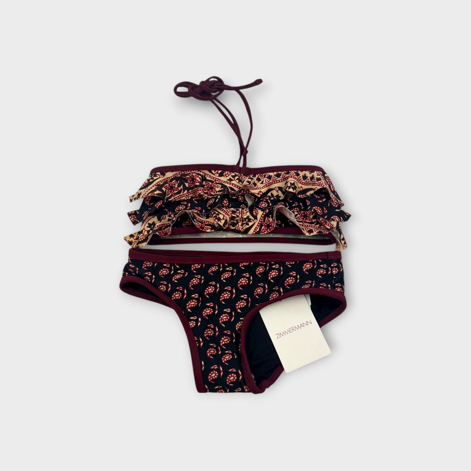 Zimmermann Dark Paisley Swimsuit Set, Size 2