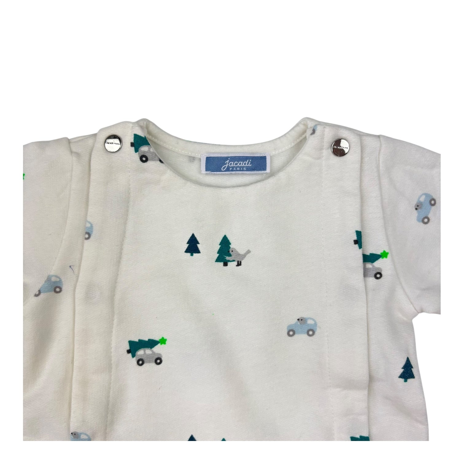 Jacadi Paris White Fleece Lined Onesie, Size 000