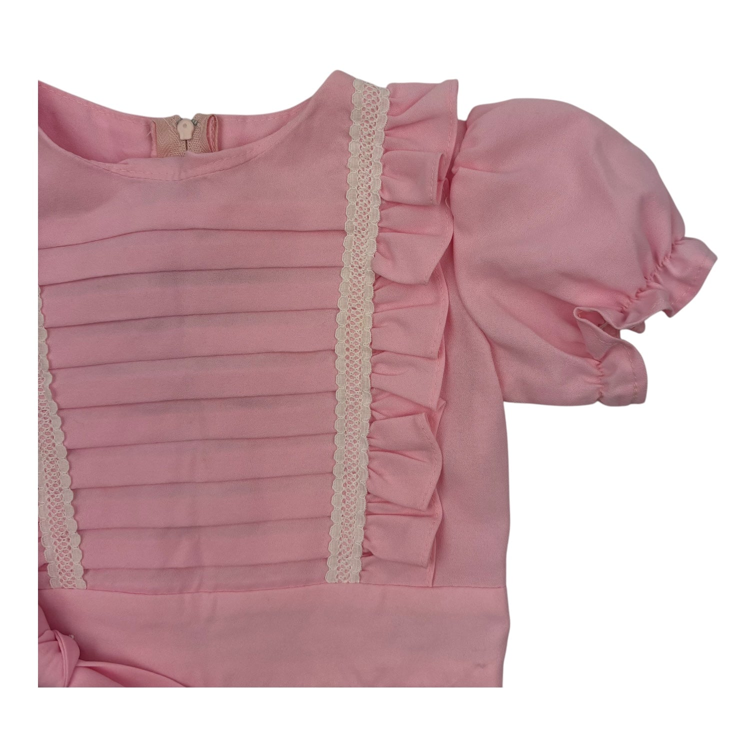 Little Anne Vintage Pink Pleated Dress, Size 1