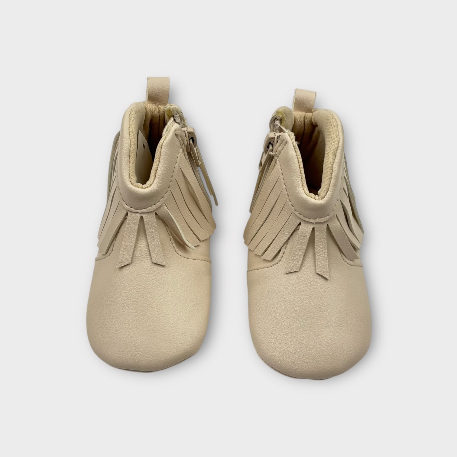 Seed Cream Fringe Boots, Size EU 18