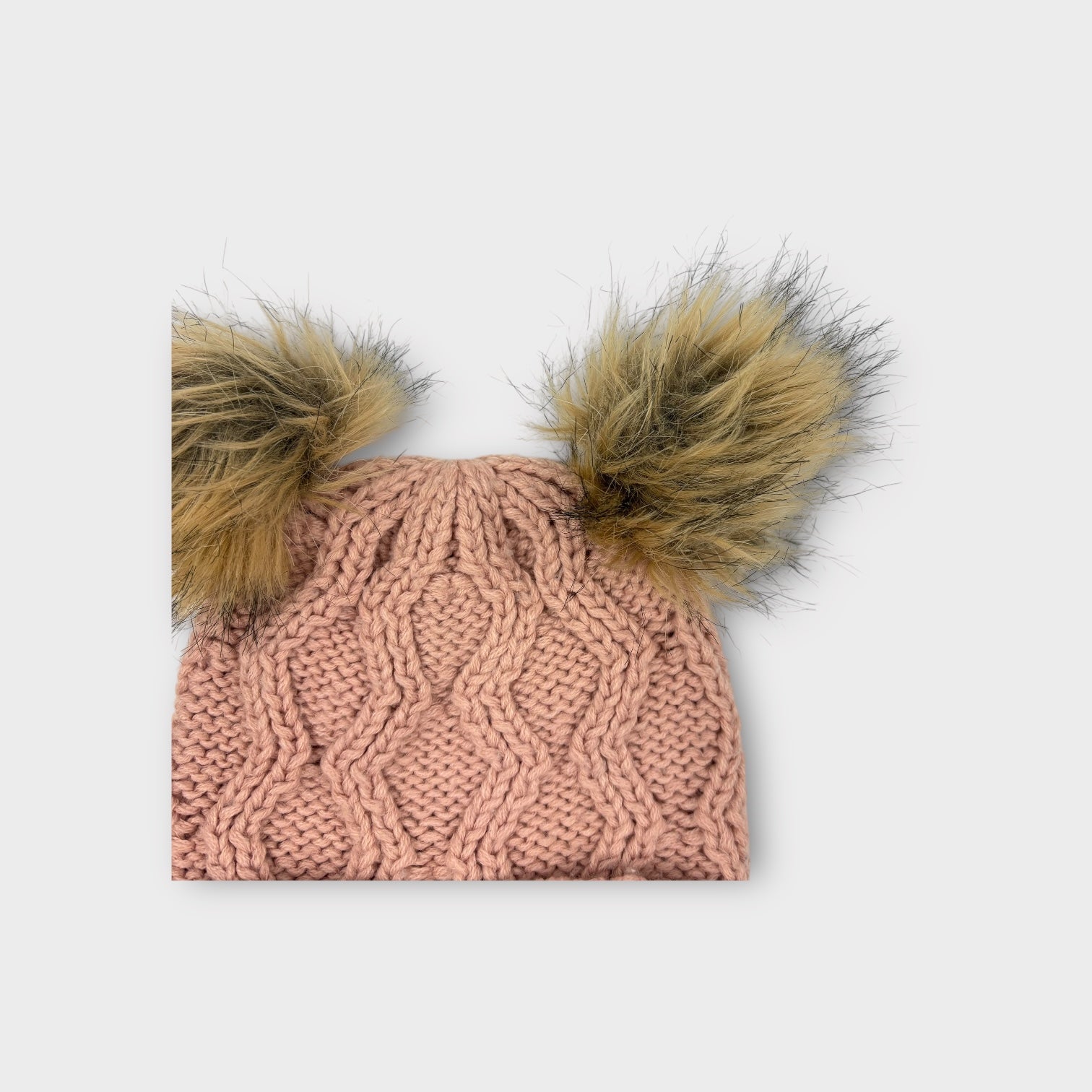 Carries Beanies Pink Cable Knit Beanie, Size M