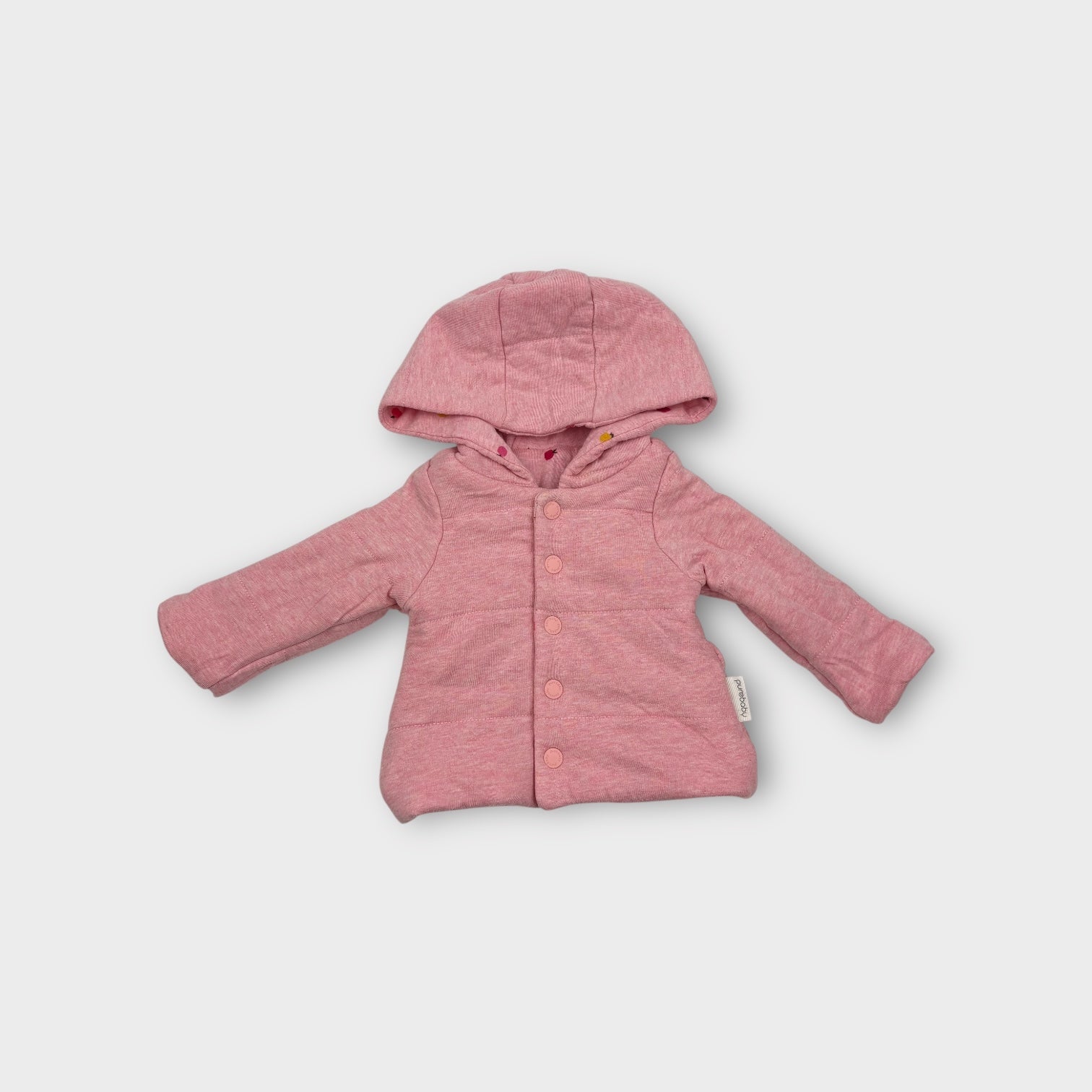 Purebaby Pink Reversible Padded Jacket, Size 000