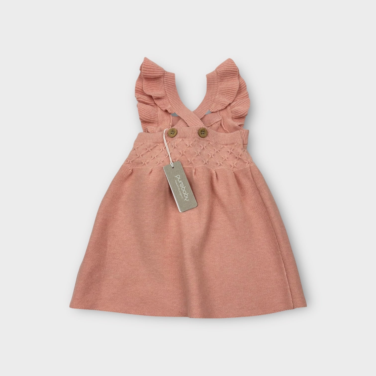Purebaby Knitted Pinafore Dress, Size 0