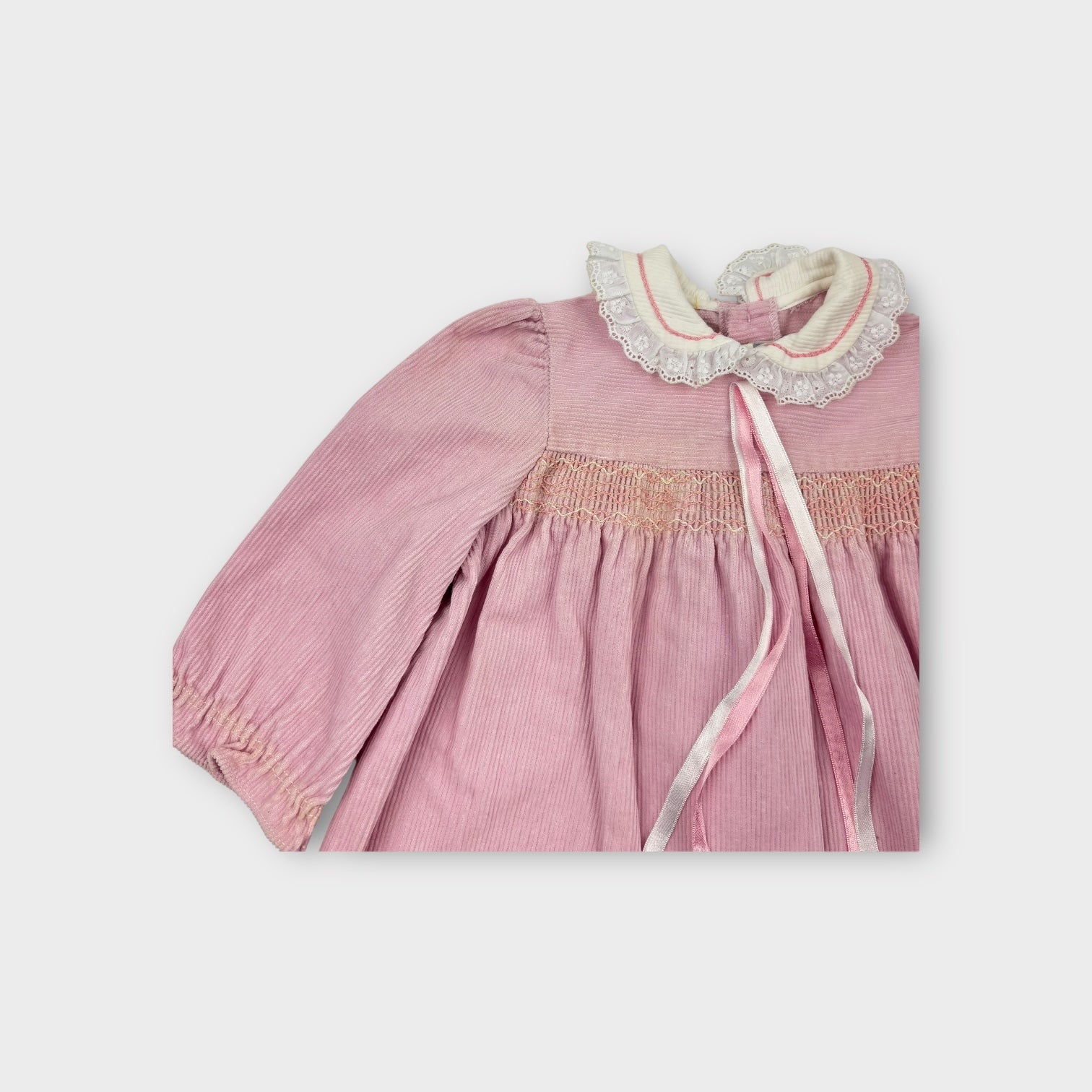 Vintage French Pink Cord Dress, Size 1