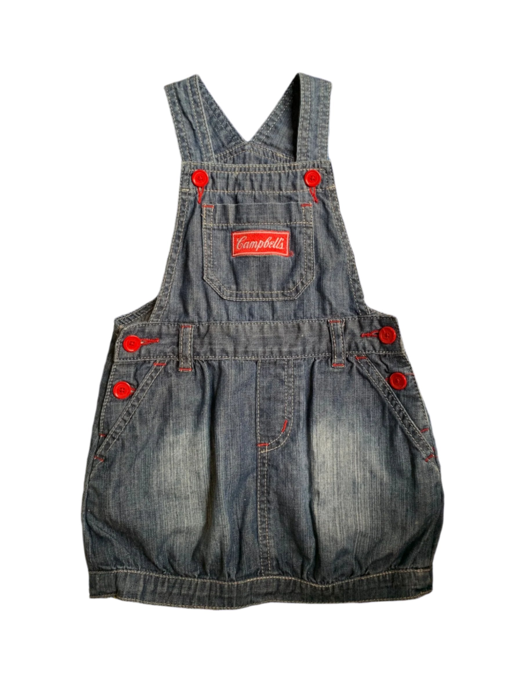 Bassini Baby x Campbells Dungaree Dress, Size 18-24m