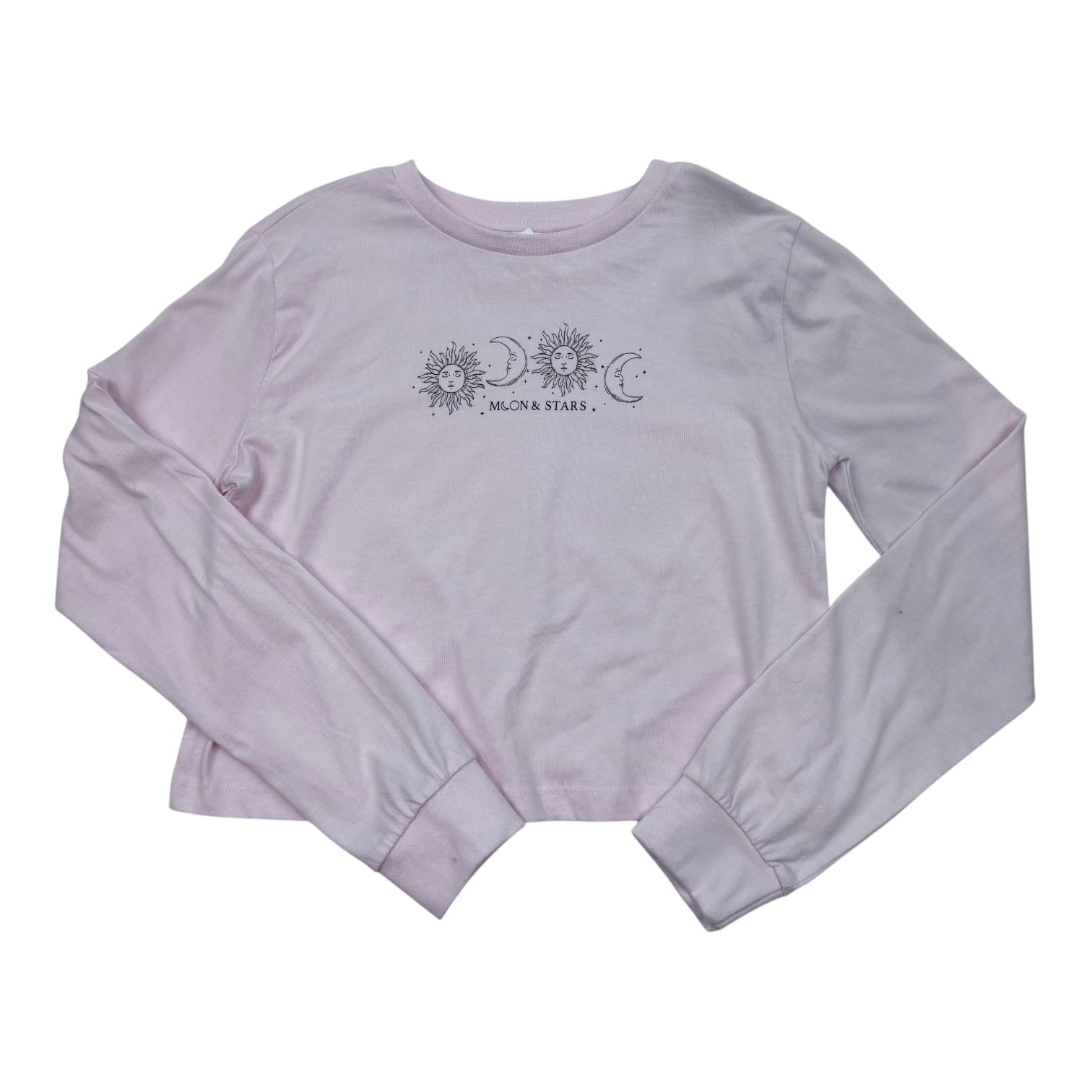 Tilii Pink Moon & Stars Long Sleeve Top, Size 12