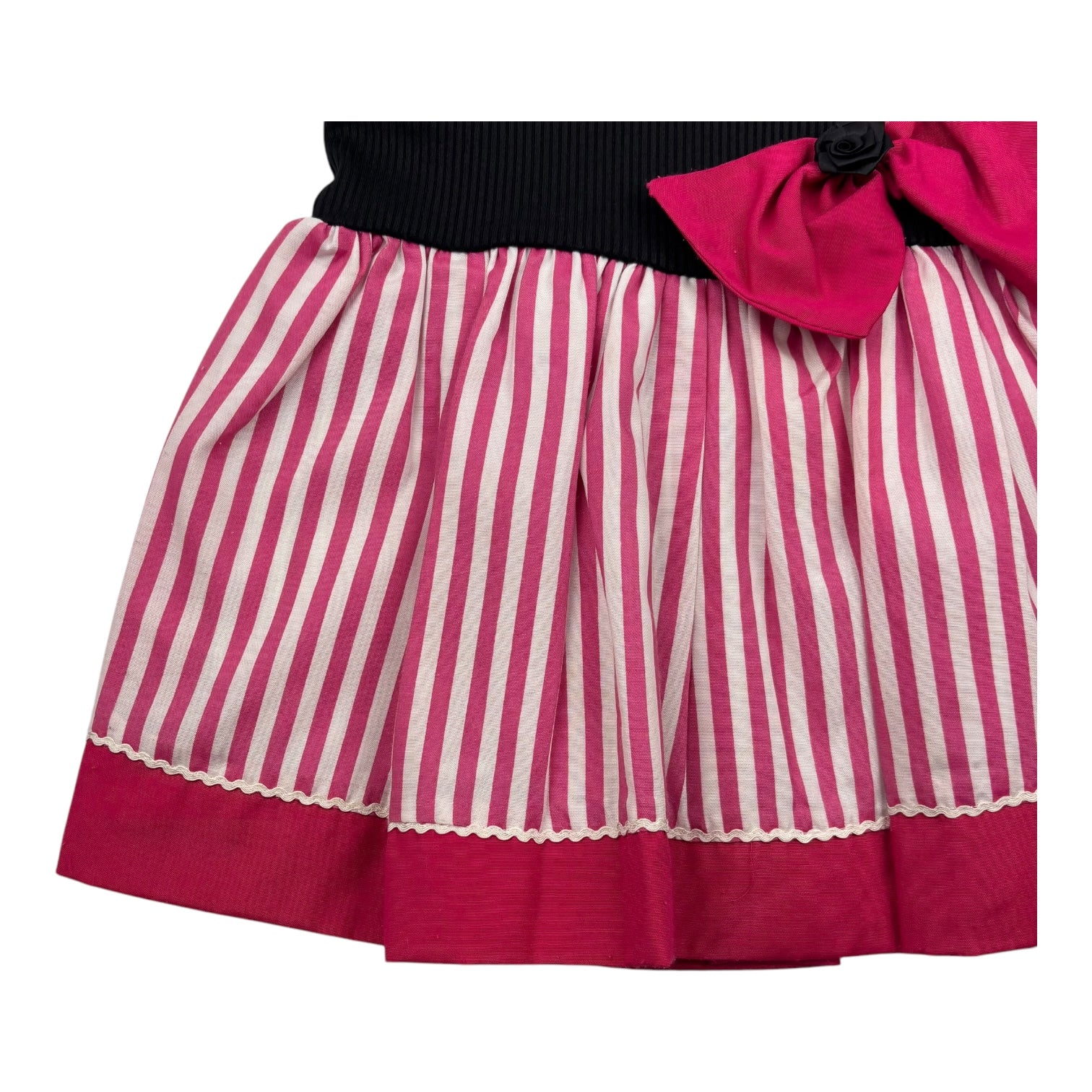 Vintage Stripe Bow Dress, Size 5