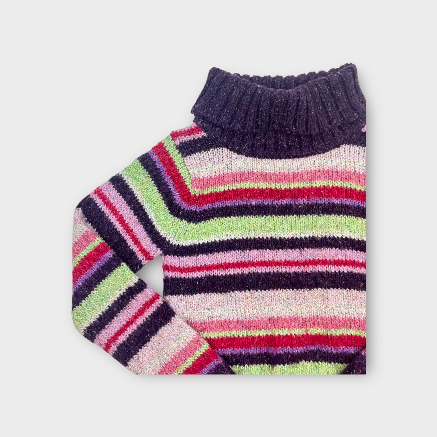 Vintage Pumpkin Patch Stripe Turtleneck Jumper, Size 8