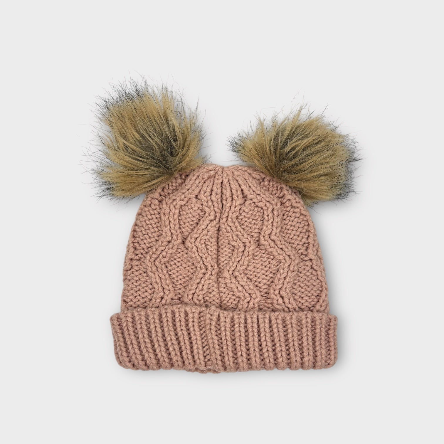 Carries Beanies Pink Cable Knit Beanie, Size M