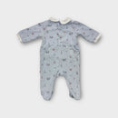 Jacadi Blue Parisian Print Onesie, Size 00