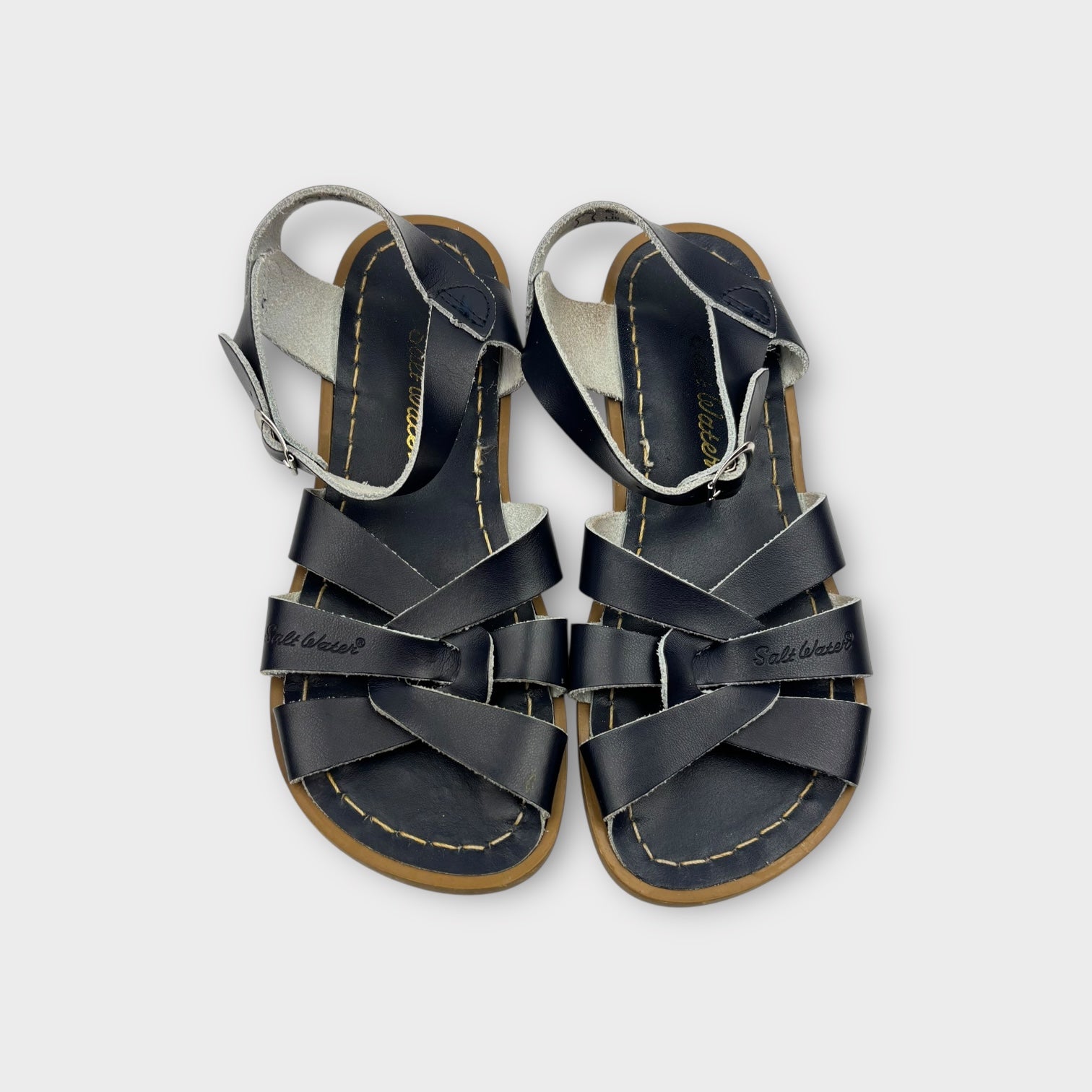 Navy Saltwater Sandals, Size  EU 34
