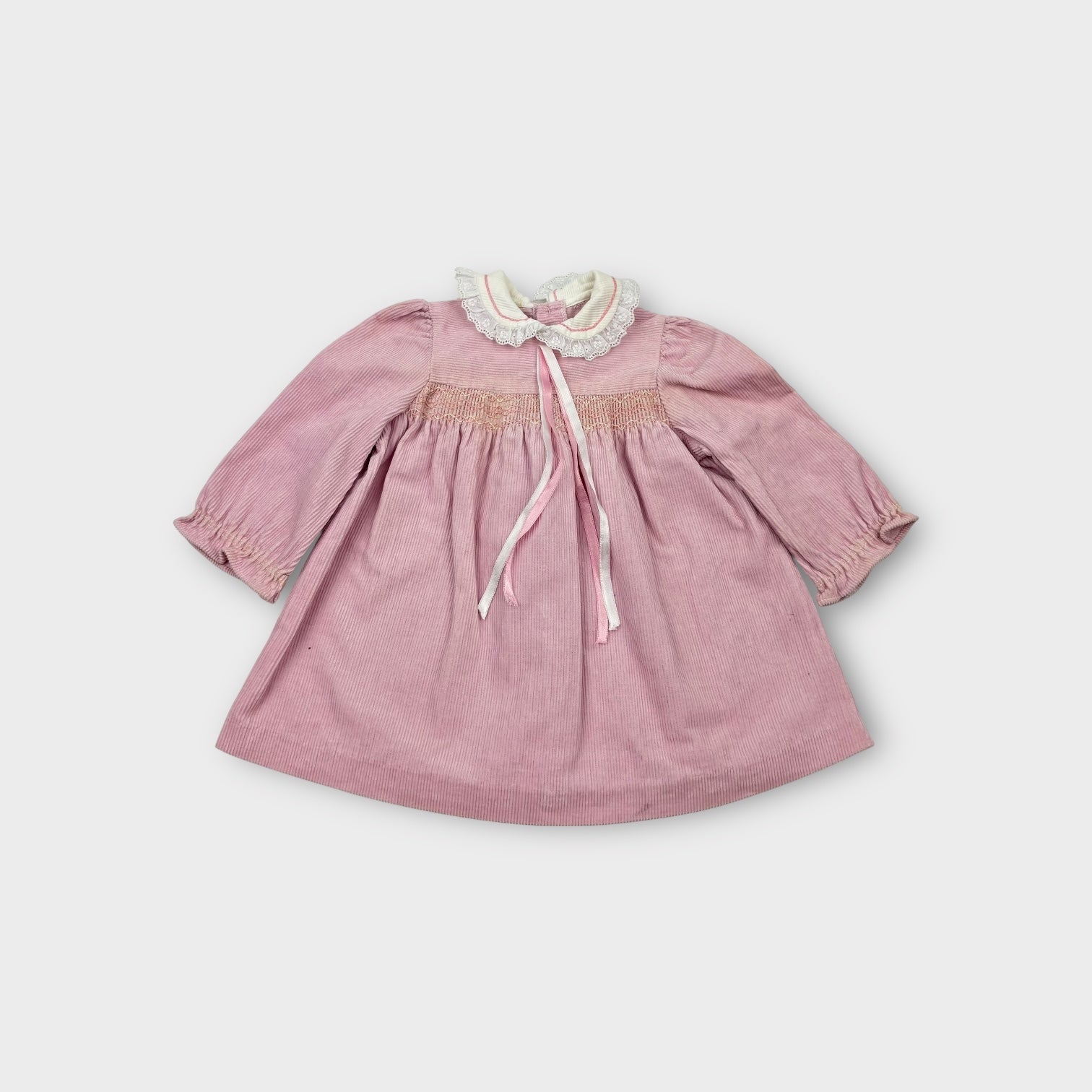 Vintage French Pink Cord Dress, Size 1