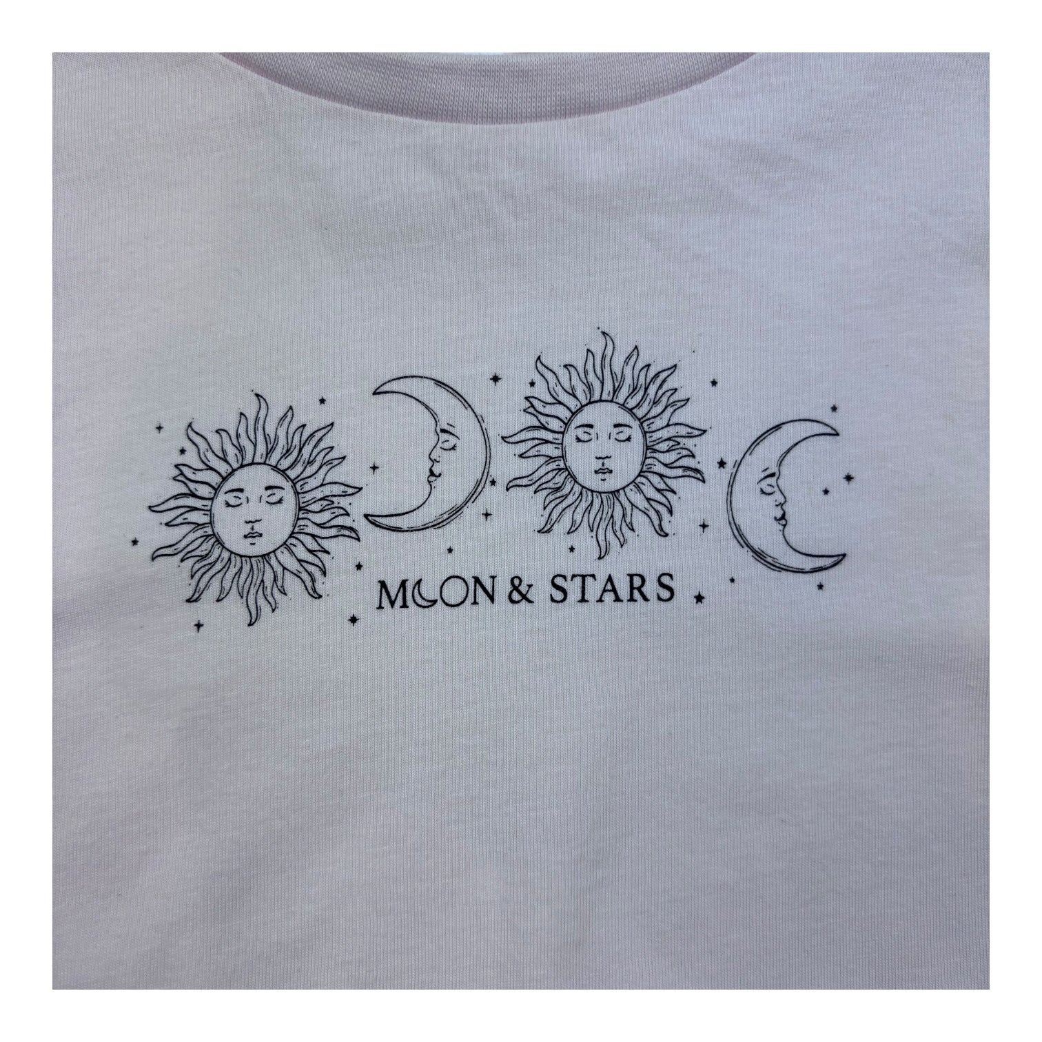 Tilii Pink Moon & Stars Long Sleeve Top, Size 12