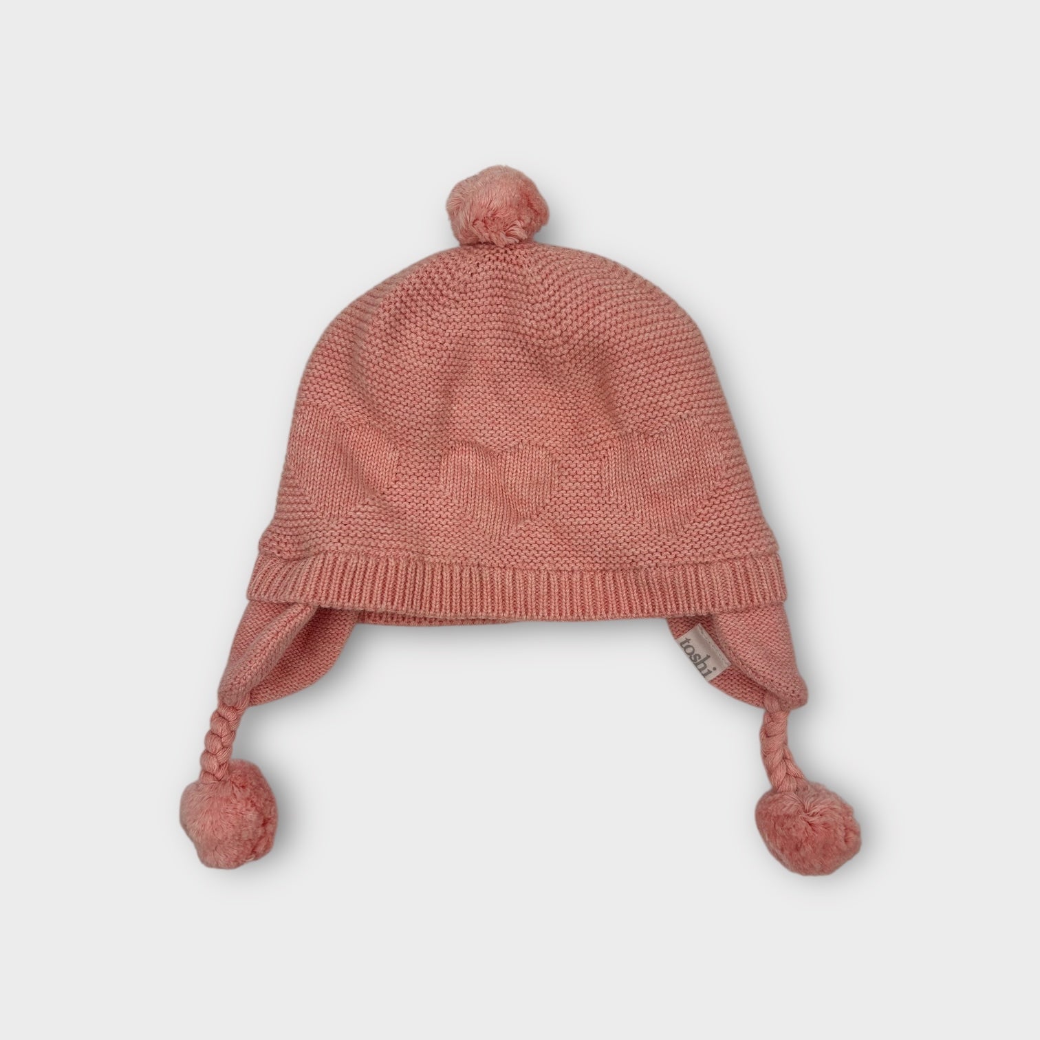 Toshi Pink Heart Beanie, Size S