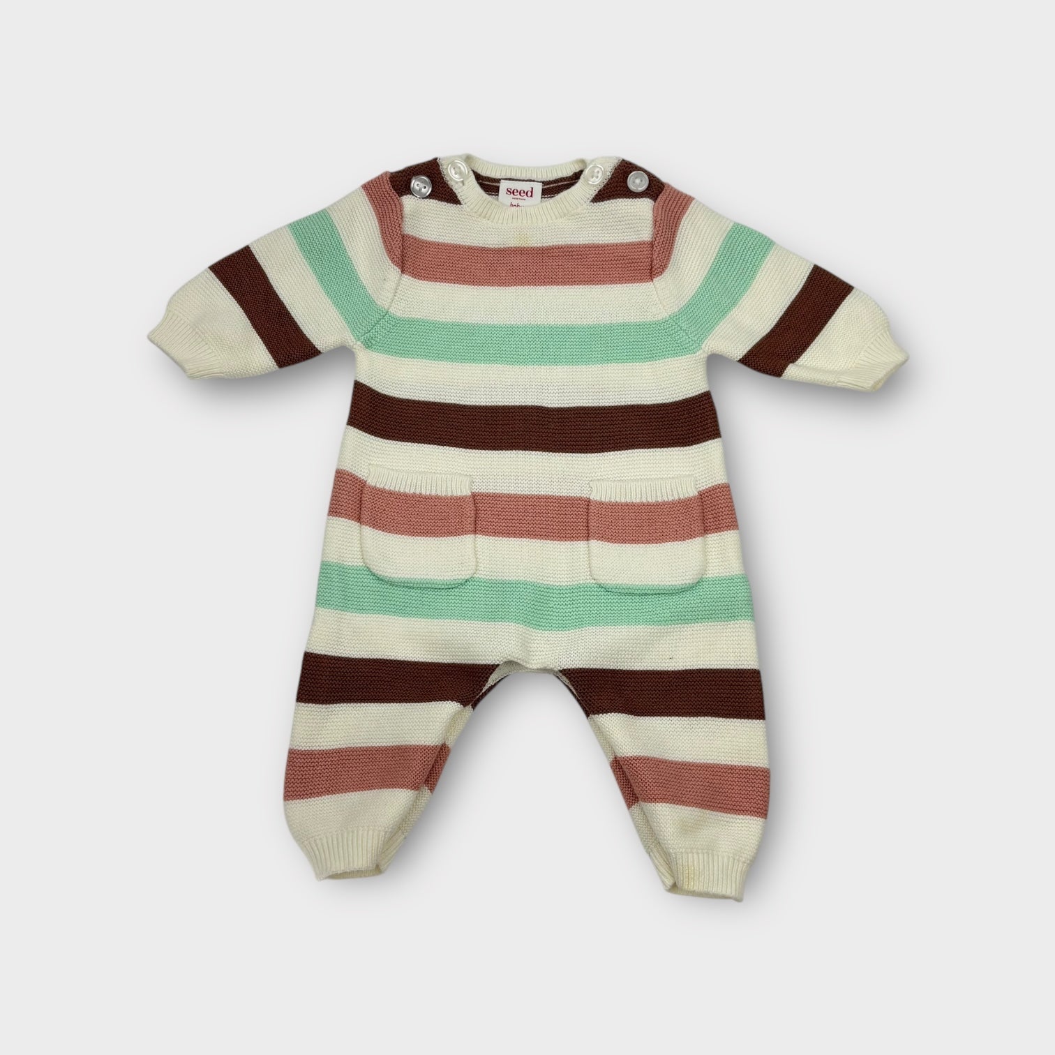 Seed Heritage Knitted Stripe Romper, Size 0000