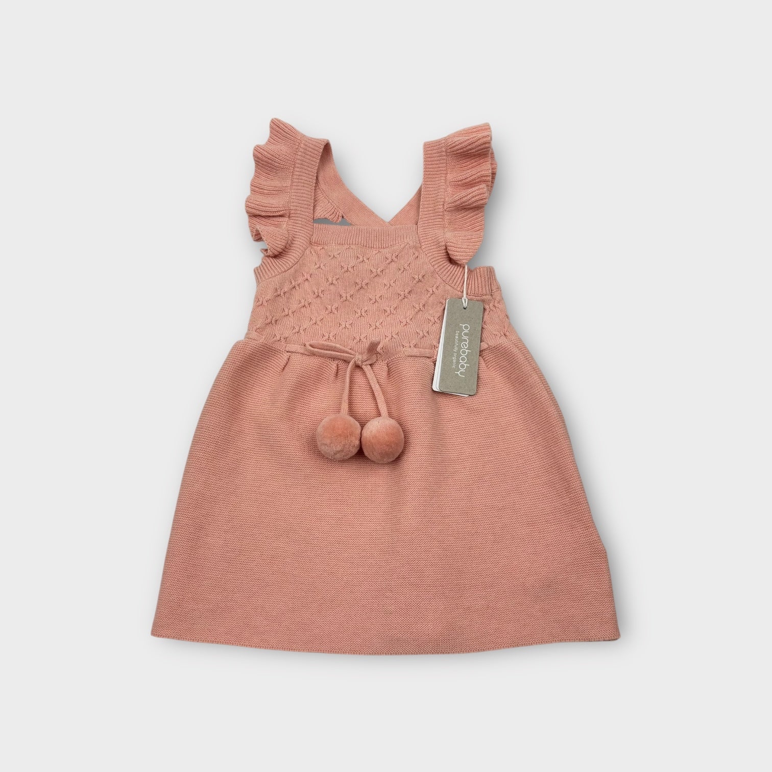 Purebaby Knitted Pinafore Dress, Size 0