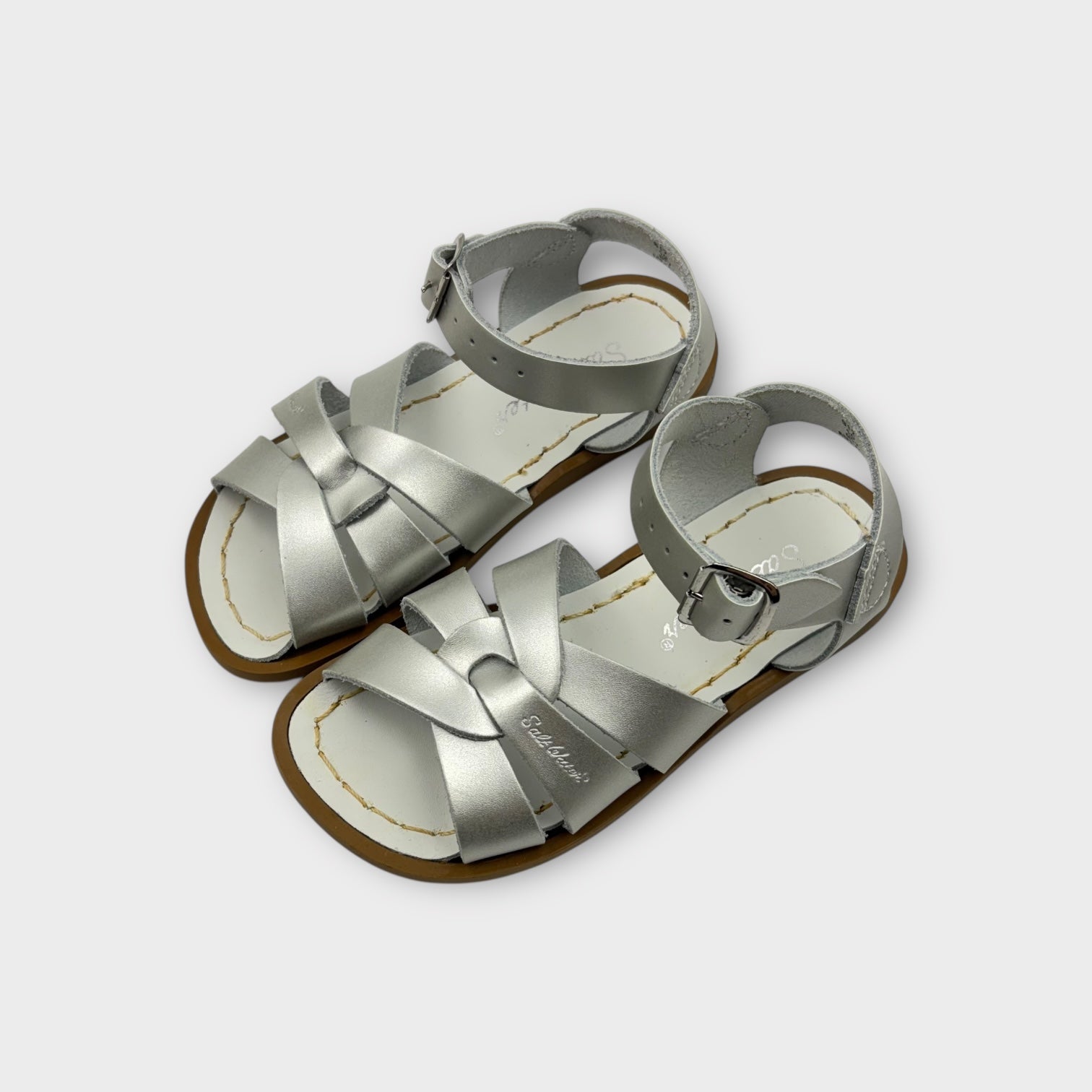Silver Saltwater Sandals, Size  EU 28