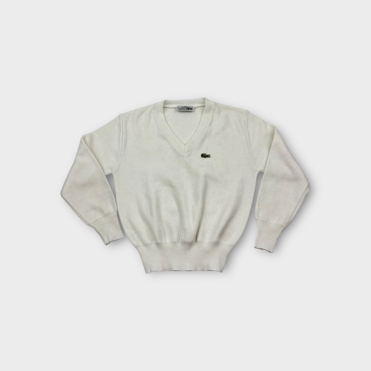 Vintage Lacoste White Jumper, Size 8