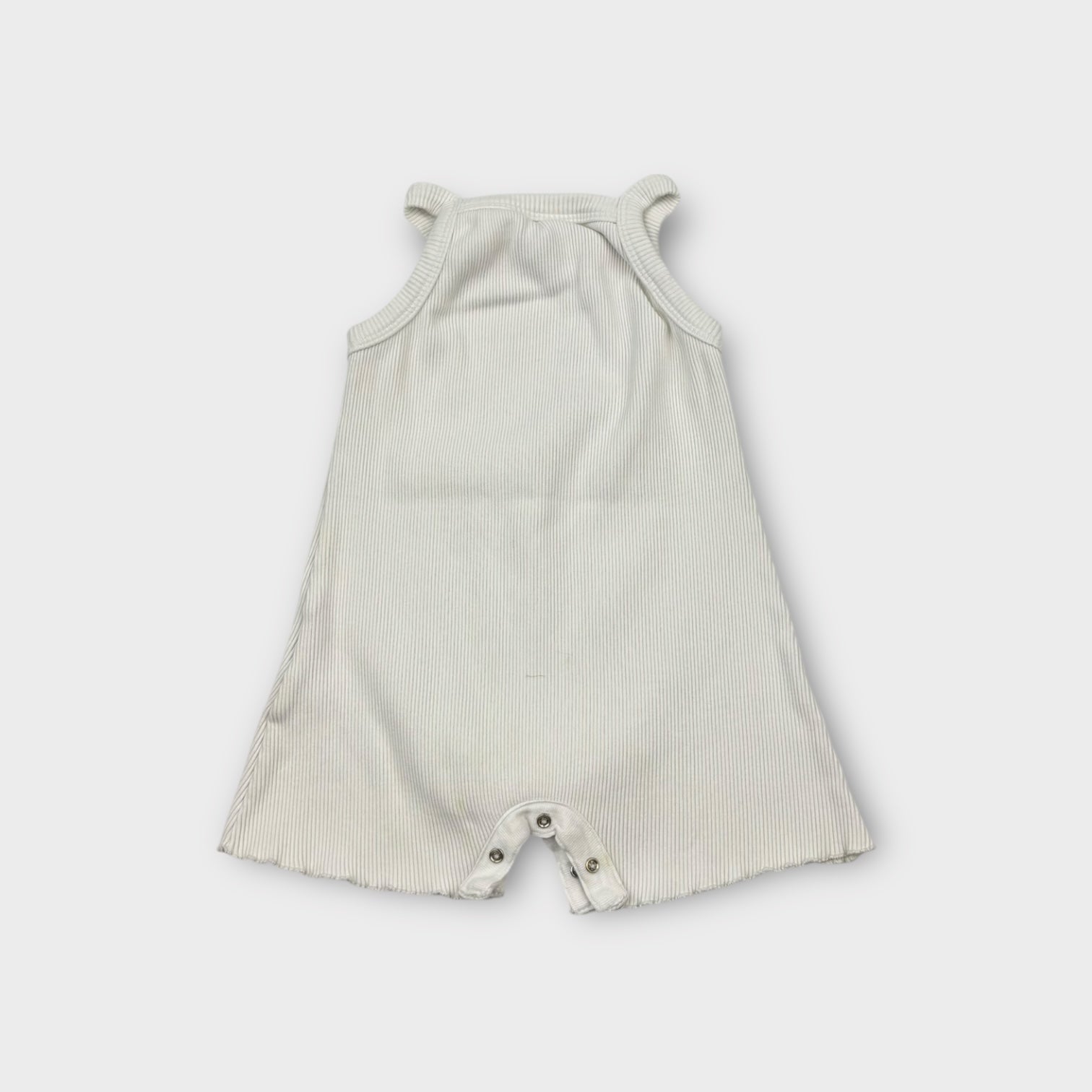 Milk Ribbed Romper, Size 3
