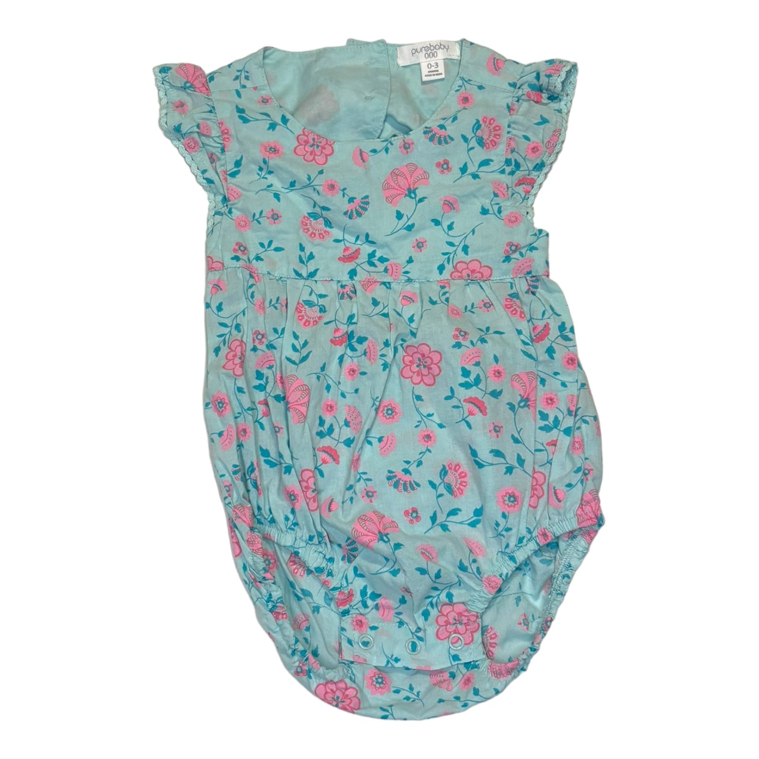 Purebaby Floral Romper, Size 000