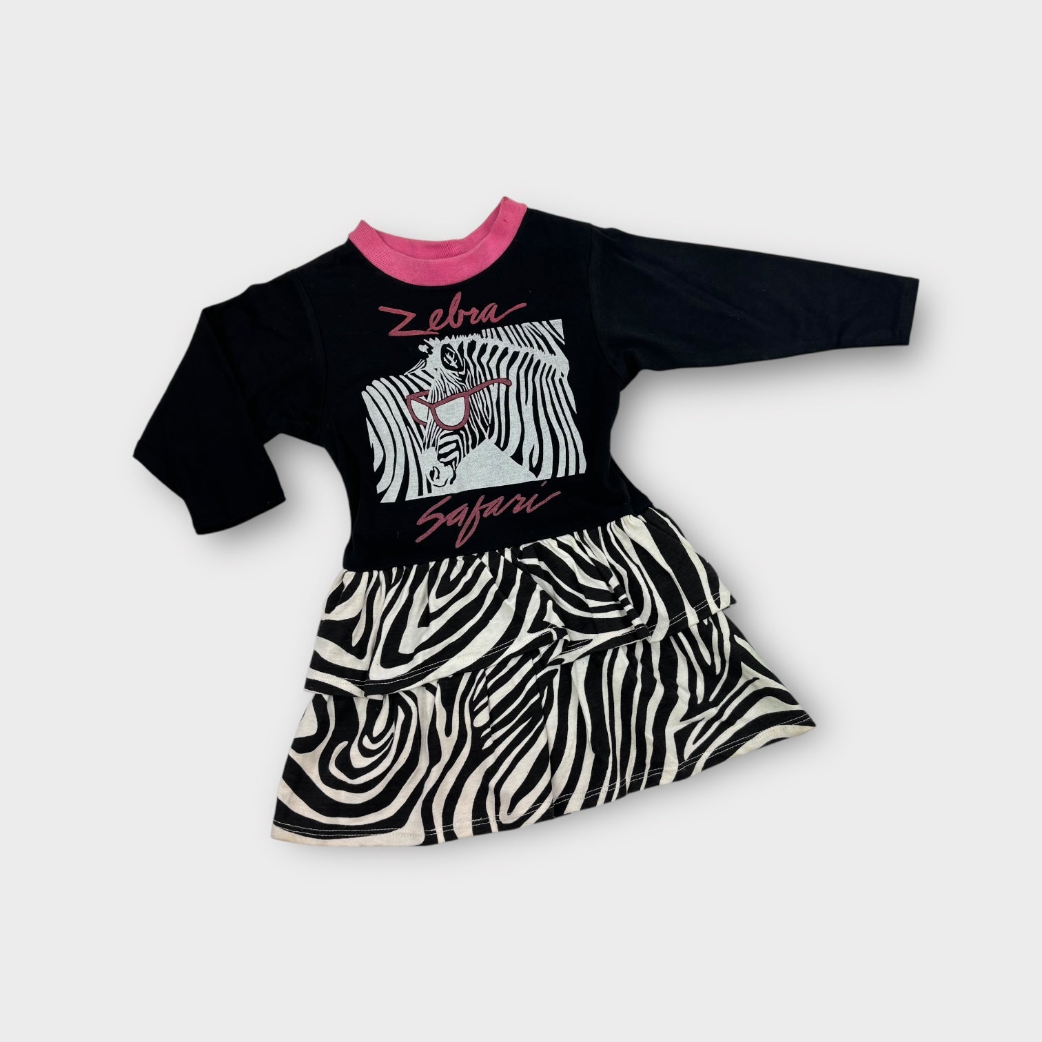Vintage Zebra Safari Dress, Size 4