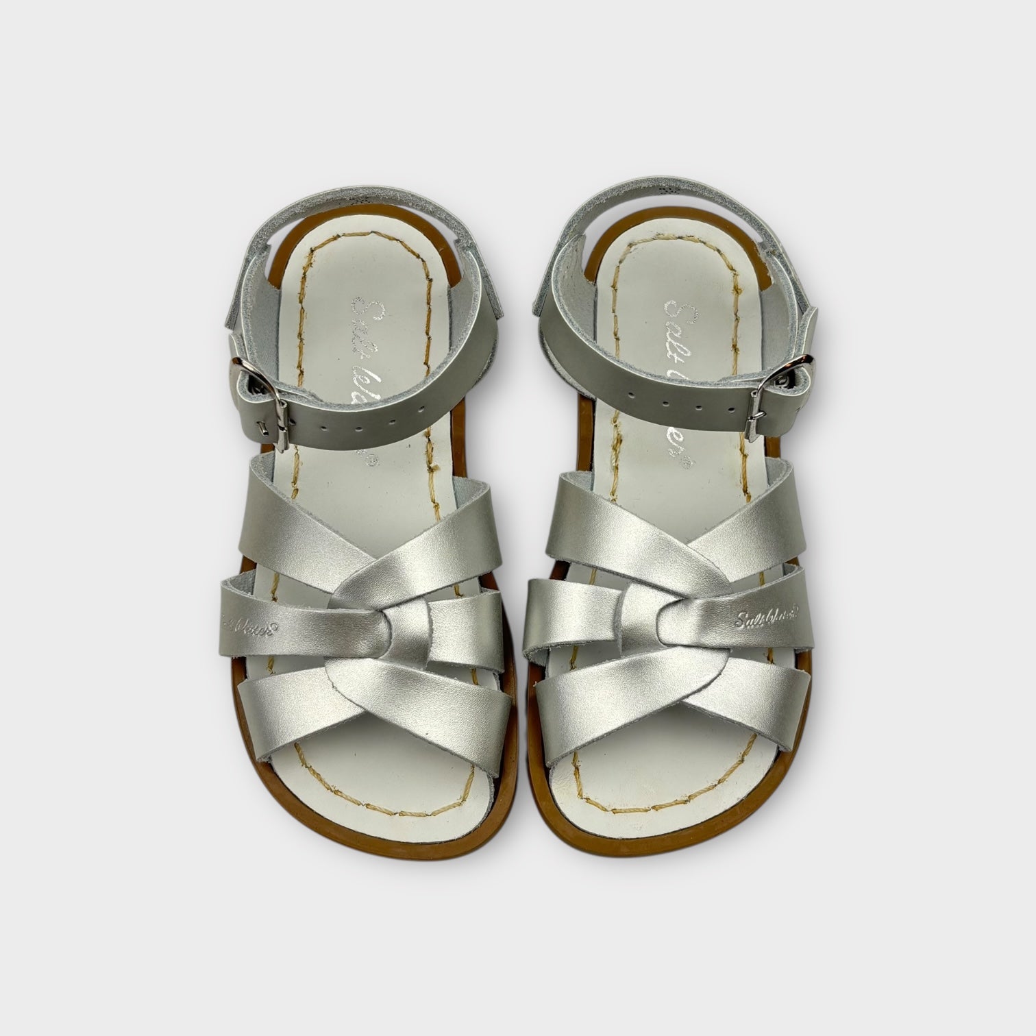 Silver Saltwater Sandals, Size  EU 28