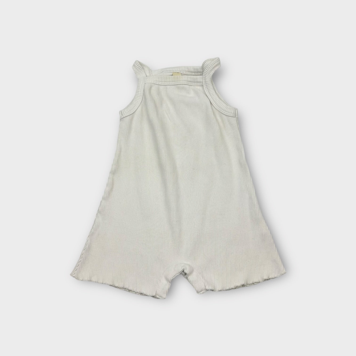 Milk Ribbed Romper, Size 3