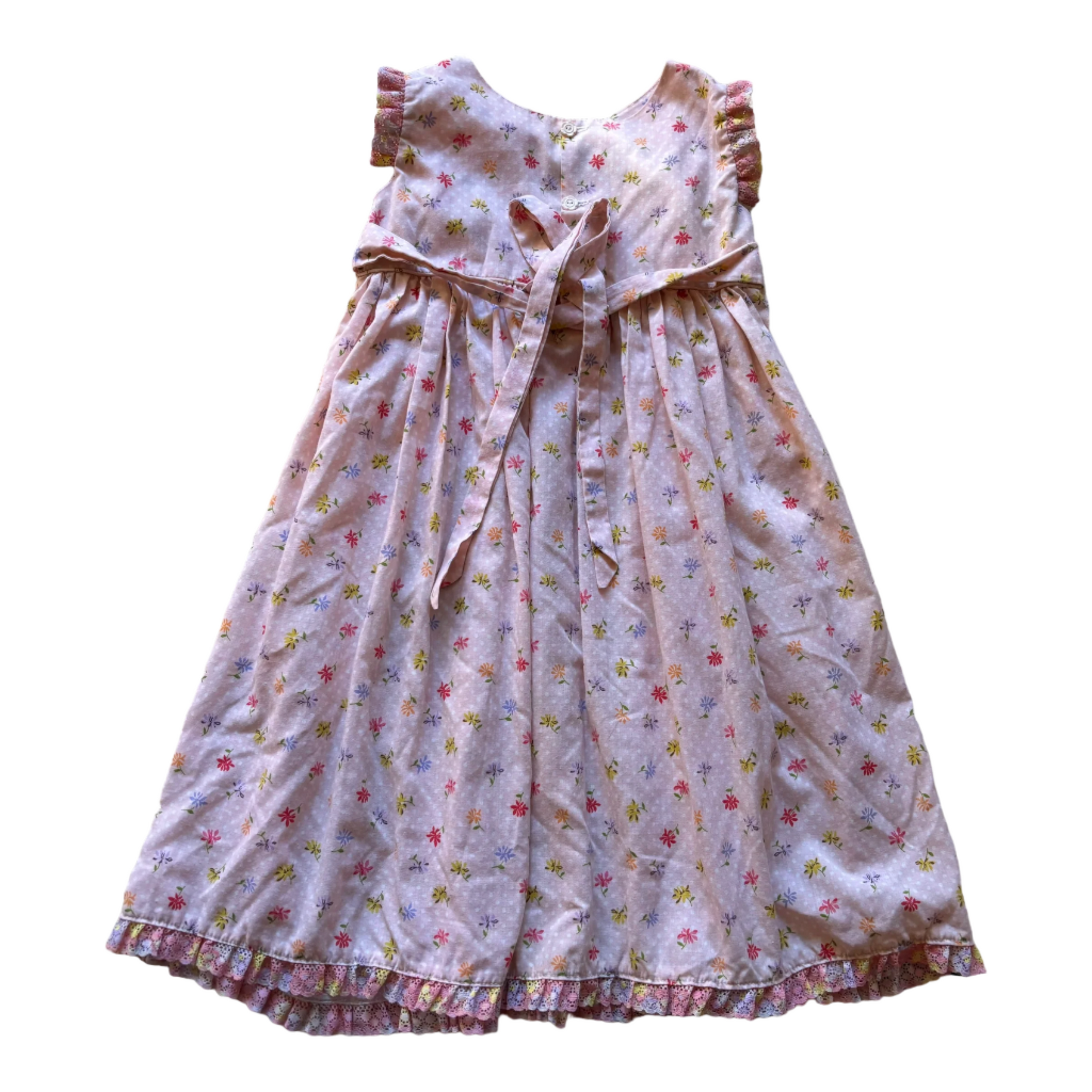 Handmade Floral Dress, Size 7-8