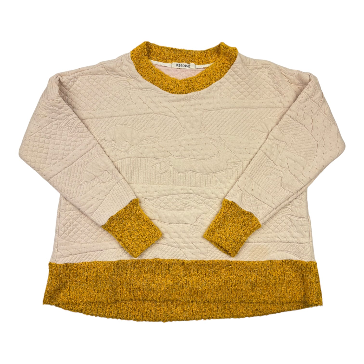 Bobo Choses Mustard Trim Jumper, Size 10-11
