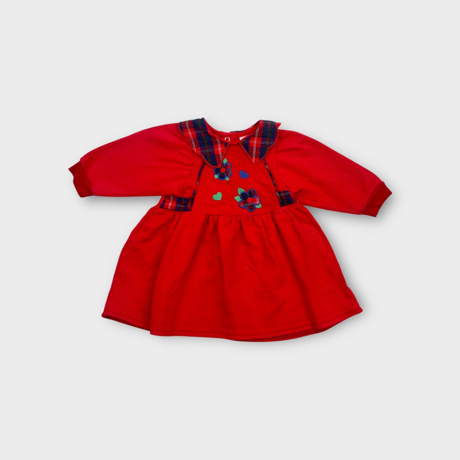 Vintage Red Tartan Collar Dress, Size 1