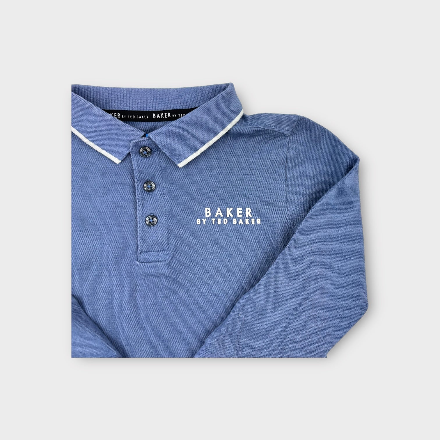 Ted Baker Blue Long Sleeve Polo Shirt, Size 2-3