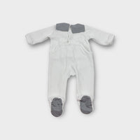 Jacadi Paris White Velour Onesie, Size 000