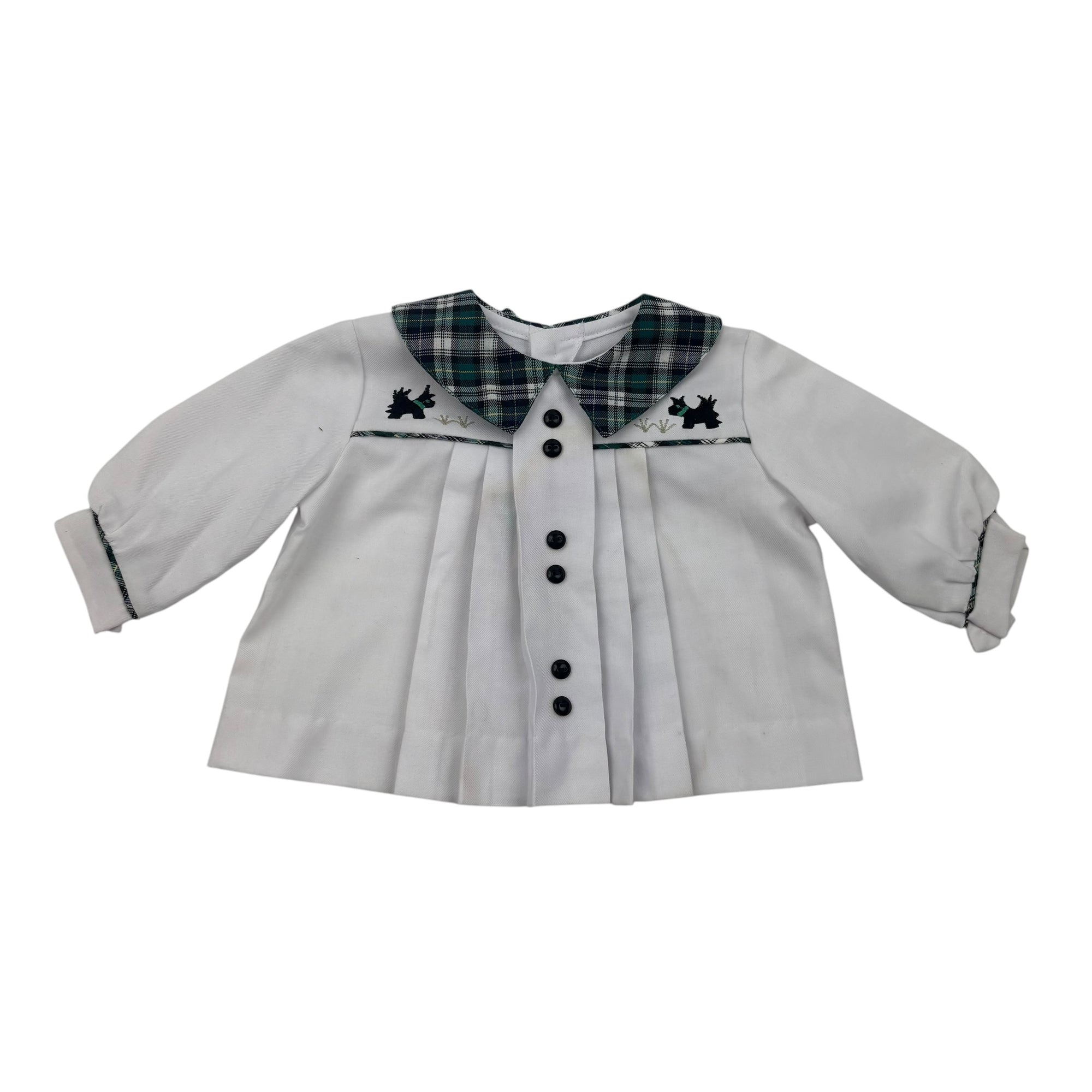 Vintage Pleated Collared Shirt, Size 000