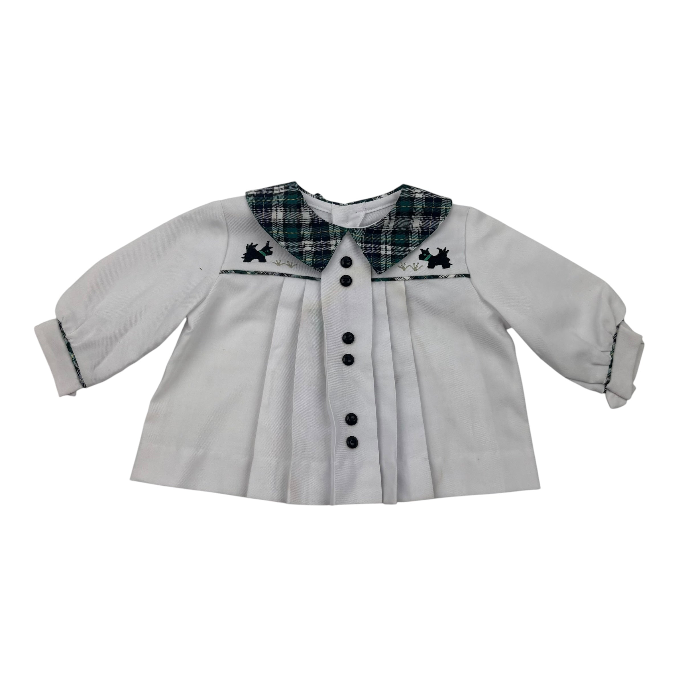 Vintage Pleated Collared Shirt, Size 000