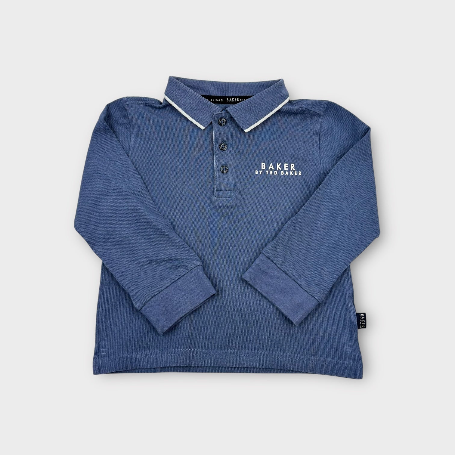 Ted Baker Blue Long Sleeve Polo Shirt, Size 2-3